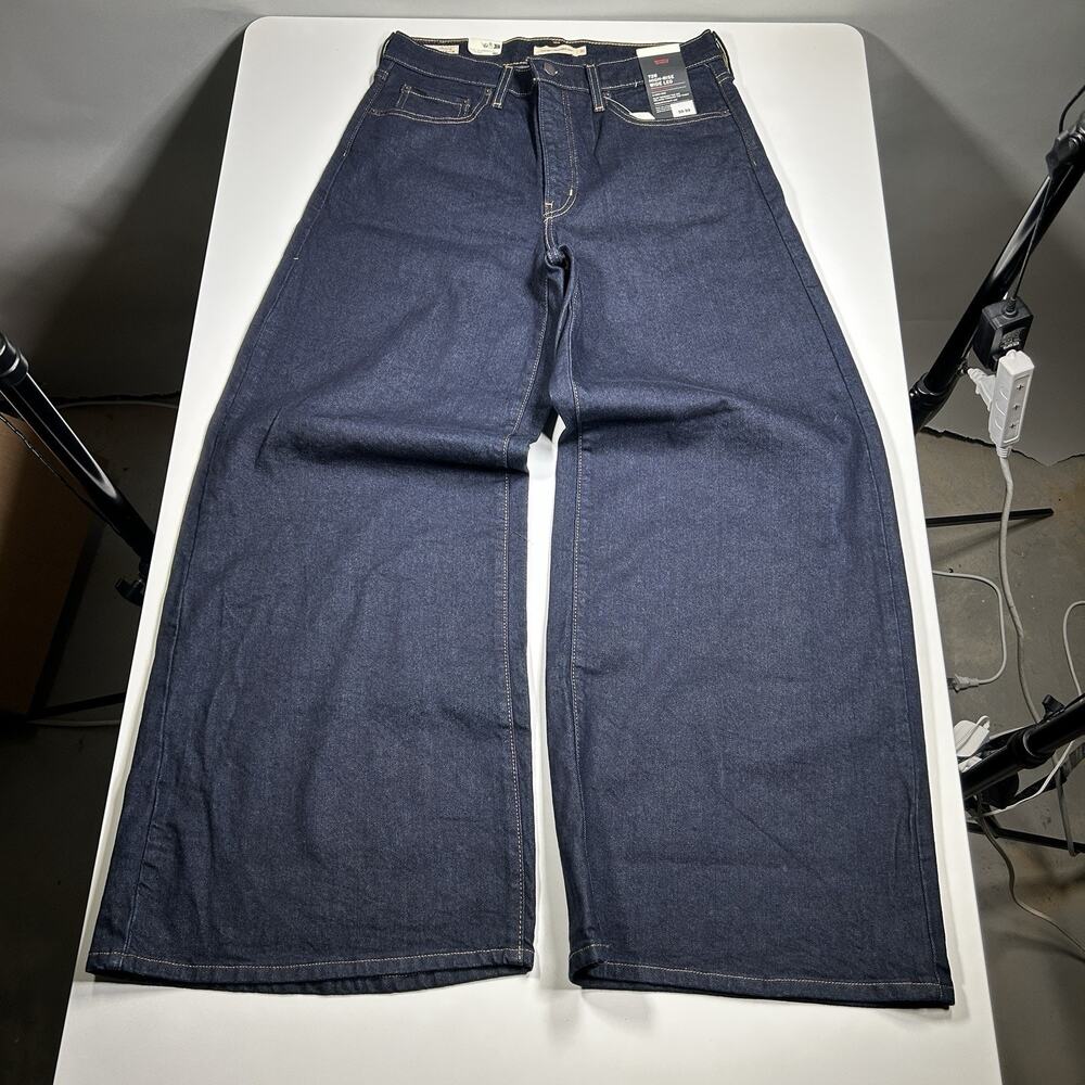 Levi’s 728 Jeans Womens 31x30 High Rise Wide Leg Dark Wash Premium Denim NWT